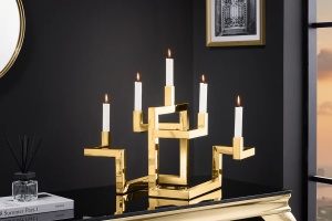 SUPORT LUMANARI, ABSTRACT, DIN METAL, 50CM, AURIU, ARTIM GROUP SELECTION