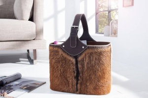 SUPORT PENTRU REVISTE DIN PIELE NATURALA HIDE 37750 DESIGN VINTAGE UNICAT - Img 5
