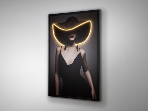TABLOU DECORATIV CU LED, PAMELA 120CM, PANZA IMPRIMATA, DESIGN EXCLUSIV