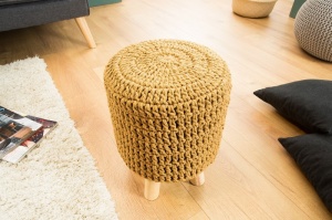 TABURET LEEDS MARO CAFENIU 38679 DESIGN RETRO-SCANDINAV - Img 2