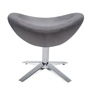 TABURET-SUPORT PENTRU PICIOARE GRI INCHIS/CROM EGG SZEROKI VELVET, STIL MODERN B2 - Img 2