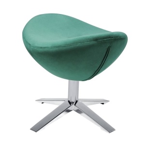 TABURET-SUPORT PENTRU PICIOARE VERDE/CROM EGG SZEROKI VELVET, STIL MODERN B2 - Img 1