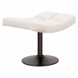 TABURET SYDNEY, ALB/NEGRU, TAPITERIE BOUCLE SI PICIOR DIN METAL, STIL MODERN, RICHMOND INTERIORS