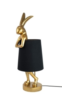 VEIOZA RABBIT AURIU/NEGRU, CONFECTIONATA DIN POLIRASINA SI METAL, STIL MODERN