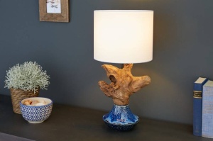 VEIOZA SYMBIOSIS 50CM ALB/NATURAL DIN BUMBAC SI LEMN COD 39673