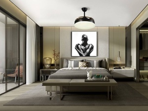 VENTILATOR VENTO, CU TELECOMANDA, 35/45 CM, NEGRU MAT/BRONZ/OPAL, DIN METAL SI ACRIL, STIL MODERN - Img 2