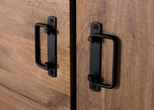 VITRINA LIVING 220CM, NATURAL/NEGRU, DIN LEMN DE MANGO SI METAL, GINER Y COLOMER - Img 4