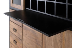 VITRINA LIVING 220CM, NATURAL/NEGRU, DIN LEMN DE MANGO SI METAL, GINER Y COLOMER - Img 5