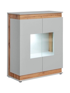 VITRINA LIVING CU LED, BERLIN, ASPG BL WSN, DESIGN MODERN, ASM - Img 1