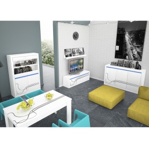 VITRINA LIVING CU LED LINO LWT114 DESIGN MODERN PSK - Img 2