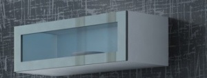 VITRINA LIVING CU LED VIGO 90 ALB/GRI DESIGN MODERN CM