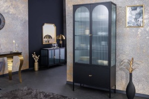 VITRINA LIVING, DIN METAL SI STICLA 180CM, PARIS, DESIGN INDUSTRIAL, COD 43330