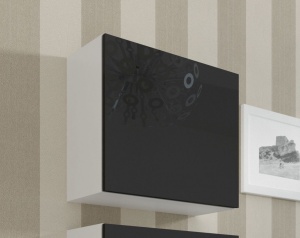 VITRINA LIVING VIGO KWADRAT ALB/NEGRU DESIGN MODERN CM