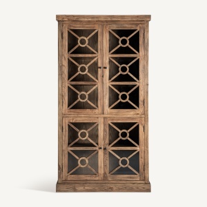 VITRINA NORVIK 205CM, DIN LEMN DE ULM DE CULOARE MARO, DESIGN CLASIC, VICAL HOME