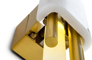 APLICA EVANS, ALB/AURIU, DIN ALUMINIU, MARMURA SI STICLA, STIL MODERN - Img 6