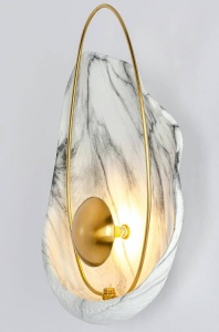 APLICA ROCK MARBLE, DIN RASINA SI METAL, ASPECT DE MARMURA SI AURIU, STIL MODERN - Img 4