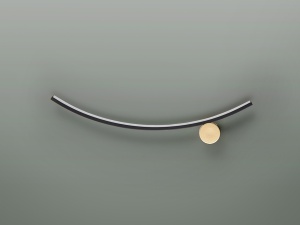 APLICA SMILE, 58 CM, NEGRU MAT/AURIU/OPAL, DIN METAL SI ACRIL, STIL MODERN - Img 2