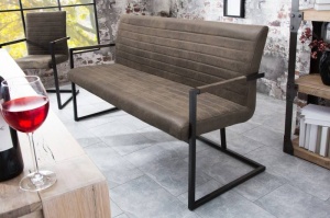 BANCUTA, LOFT 160CM, DE CULOARE MARO ANTICHIZAT, DIN MICROFIBRA, COD 42275, ASPECT RETRO