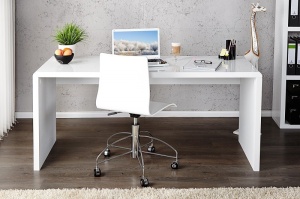 BIROU ALB 120CM, FAST TRADE 15806 DIN MDF, HIGH GLOSS DESIGN MODERN - Img 1