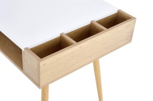BIROU B45 ALB/STEJAR AURIU, DIN MDF, MELAMINA SI METAL, STIL CLASIC, HALMAR - Img 2