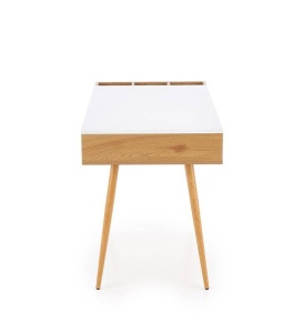 BIROU B45 ALB/STEJAR AURIU, DIN MDF, MELAMINA SI METAL, STIL CLASIC, HALMAR - Img 4