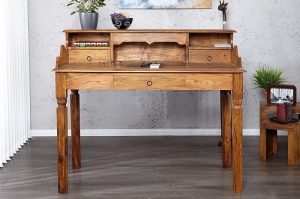 BIROU DIN LEMN MASIV, MAKASSAR, 115 CM, DESIGN VINTAGE