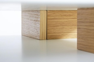 BIROU MODUS, ALB/STEJAR, 120 CM, DIN MDF SI LEMN, STIL CLASIC, B2 - Img 7