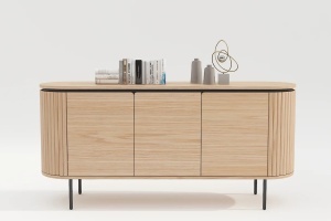 BUFET, ATELIER 160CM, FURNIR DE STEJAR SI PICIOARE DIN METAL, CULOARE NATUR, ARTIM GROUP SELECTION