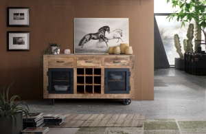 BUFET LIVING, 150CM, LEMN DE MANGO SI METAL, REALIZAT MANUAL, ARTIM GROUP SELECTION