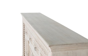 BUFET LIVING 190CM, COD 1514, DIN LEMN DE MANGO, ALB ANTICHIZAT, ARTIM GROUP SELECTION - Img 7