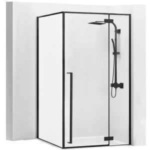 CABINA DE DUS FARGO 100X80, NEGRU MAT, CU CADITA SAVOY ALBA, CALITATE SUPERIOARA