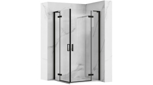 CABINA DE DUS REA HUGO DOUBLE, 80x80 CM, NEGRU, DIN STICLA, CALITATE SUPERIOARA