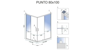 CABINA DE DUS REA PUNTO, CULISANTA, 80x100CM, AURIU PERIAT, DIN STICLA, CALITATE SUPERIOARA - Img 8