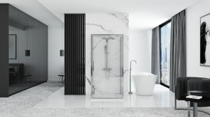 CABINA DE DUS REA RAPID SWING, 100x80CM, CROM, DIN STICLA, CALITATE SUPERIOARA - Img 2