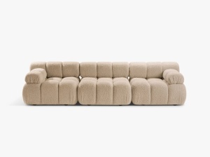 CANAPEA BELLIS, CU 3 LOCURI, NISIPIU, CU TAPITERIE DIN TEXTIL BOUCLE ROLF, MICADONI