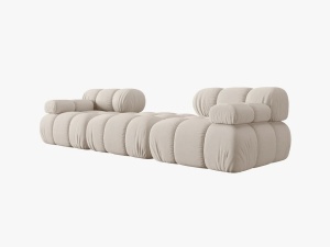 CANAPEA/COLTAR MODULAR BELLIS, 3 LOCURI, 188 CM, BEJ DESCHIS 23, TAPITERIE DIN CATIFEA 3D, DESIGN DEOSEBIT - Img 2