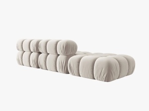 CANAPEA/COLTAR MODULAR BELLIS STANGA, 3 LOCURI, 282 CM, BEJ DESCHIS 21, TAPITERIE DIN CATIFEA, DESIGN DEOSEBIT - Img 5