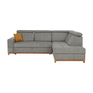 CANAPEA DRENA, MODEL DREAPTA, GRI DESCHIS, DIN TEXTIL SI LEMN, EXTENSIBIL, SPATIU DEPOZITARE, STIL MODERN, TK - Img 7