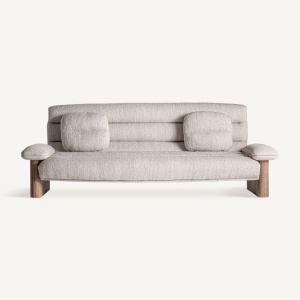 CANAPEA JACQUARD, MARO/BEJ, CONFECTIONATA DIN LEMN DE STEJAR, SPUMA SI POLIESTER, STIL MODERN