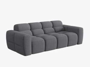 CANAPEA LISA, 3 LOCURI, 216 CM, GRI INCHIS 89, TAPITERIE DIN STOFA, DESIGN DEOSEBIT