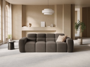CANAPEA LISA, 3 LOCURI, 216 CM, MARO DESCHIS, TAPITERIE DIN CATIFEA, DESIGN DEOSEBIT