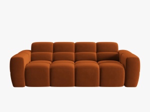 CANAPEA LISA, 3 LOCURI, 216 CM, SCORTISOARA, TAPITERIE DIN CATIFEA, DESIGN DEOSEBIT - Img 3