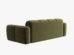 CANAPEA LISA, 3 LOCURI, 216 CM, VERDE OLIVE, TAPITERIE DIN CATIFEA, DESIGN DEOSEBIT - Img 4
