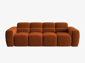 CANAPEA LISA, 4 LOCURI, 265 CM, SCORTISOARA, TAPITERIE DIN CATIFEA, DESIGN DEOSEBIT - Img 2