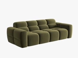 CANAPEA LISA, 4 LOCURI, 265 CM, VERDE OLIVE, TAPITERIE DIN CATIFEA, DESIGN DEOSEBIT - Img 3