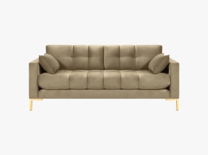 CANAPEA MAMAIA, 2 LOCURI, 152 CM, BEJ 28/AURIU, TAPITERIE DIN CATIFEA, DESIGN DEOSEBIT - Img 2