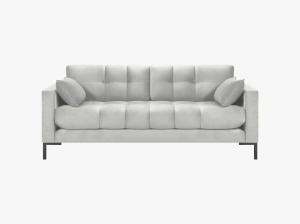CANAPEA MAMAIA, 2 LOCURI, 152 CM, GRI DESCHIS 03/NEGRU, TAPITERIE DIN CATIFEA, DESIGN DEOSEBIT - Img 3