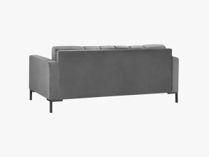 CANAPEA MAMAIA, 2 LOCURI, 152 CM, GRI DESCHIS 13/NEGRU, TAPITERIE DIN CATIFEA, DESIGN DEOSEBIT - Img 4