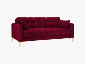 CANAPEA MAMAIA, 2 LOCURI, 152 CM, ROSU INCHIS 59/AURIU, TAPITERIE DIN CATIFEA, DESIGN DEOSEBIT - Img 2