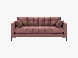 CANAPEA MAMAIA, 2 LOCURI, 152 CM, ROZ 52/NEGRU, TAPITERIE DIN CATIFEA, DESIGN DEOSEBIT - Img 3